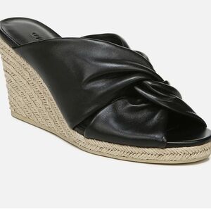 Vince Womens Wedge Espadrille Sandals Black Sylvia Knotted Size 9 1/2